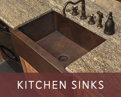 Handcrafted copper farmhouse sinks