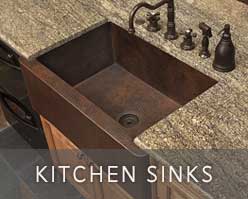 Handcrafted copper kitchen sinks