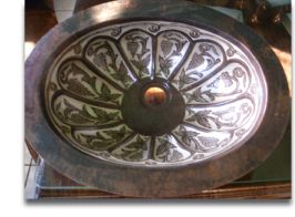 Scalloped and Silver Etched Copper Sink