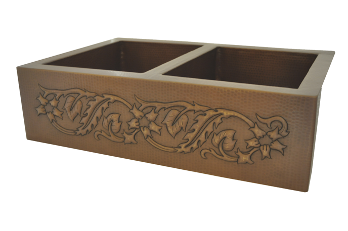 Custom Harvest Vine Copper Sink
