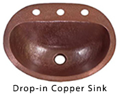 drop-in copper sink
