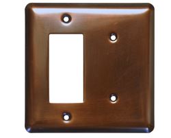Picture of 2 Gang Deco Blank Combo Copper Switch Plate Cover