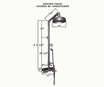 Picture of Sonoma Forge | Outdoor Shower | Waterbridge 850 with Handshower