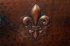 Large Square Copper Prep Sink - Fleur de Lis