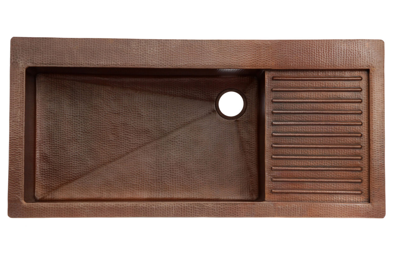 Copper Kitchen Sink w/Drainboard by SoLuna