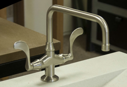 Sonoma Forge | Kitchen Faucet | Wingnut Square Spout with Side Spray | Deck Mount