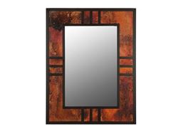 Mission Style Copper and Iron Trim Mirror