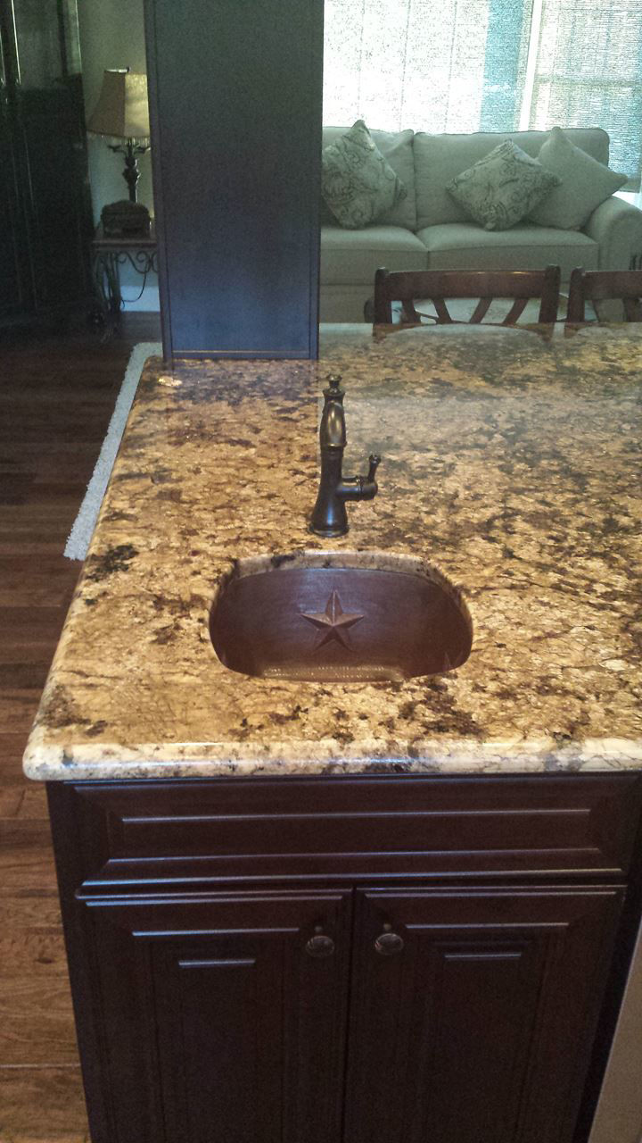 15" Copper Bar Sink w/Rounded Edge - Stars by SoLuna