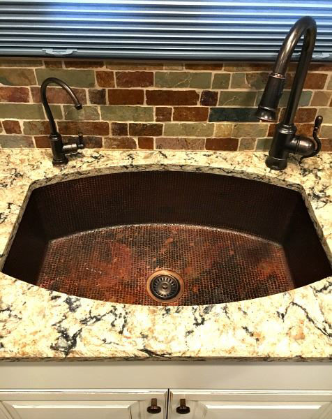 33" Squared Oval Copper Kitchen Sink by SoLuna