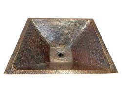 Picture of SoLuna Copper Bathroom Sink | 20" | Pyramidal Tapered | Rio Grande | SALE