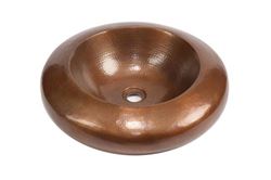 SALE 18" Platillo Double-Wall Copper Bath Sink in Cafe Natural