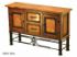 Old Wood and Copper Console with 2 Doors & 2 Drawers
