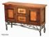 Old Wood and Copper Console with 2 Doors & 2 Drawers
