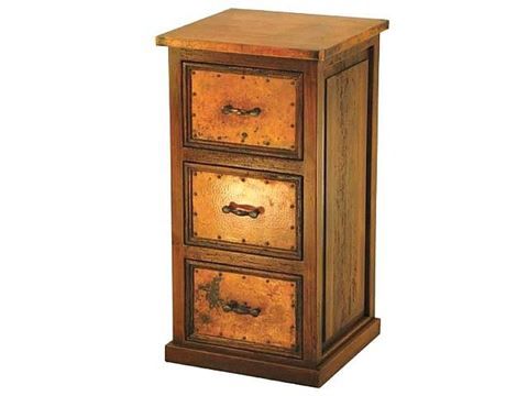 3-Drawer File Cabinet with Copper Panels
