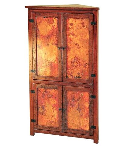 Tall Corner Cabinet with Copper Panels