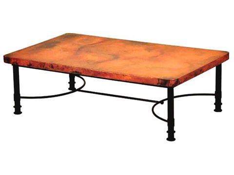 Patti Rectangular Coffee Table with Copper Top - 2 sizes