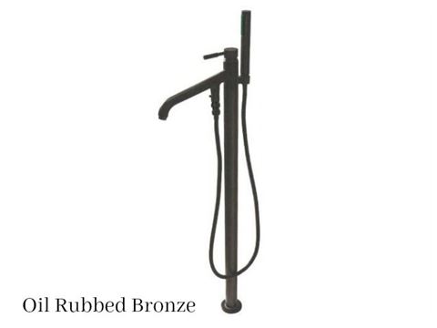 Kingston Brass Concord Floor Mount Single Post Tub Filler Faucet with Hand Shower