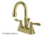 NuFrench KS2612DFL Double-Handle 3-Hole Deck Mount 4-Inch Centerset Bathroom Faucet with Brass Pop-Up, Polished Brass