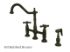Heritage KS1272AXBS Two-Handle 4-Hole Deck Mount Bridge Kitchen Faucet with Brass Side Sprayer, Polished Brass