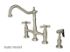 Heritage KS1278AXBS Two-Handle 4-Hole Deck Mount Bridge Kitchen Faucet with Brass Side Sprayer, Brushed Nickel