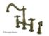 Heritage KS1273AXBS Two-Handle 4-Hole Deck Mount Bridge Kitchen Faucet with Brass Side Sprayer, Antique Brass