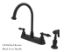 Kingston Brass Kitchen Faucet | Restoration 8" | Centerset | Side Spray | Deck Mount
