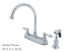 Kingston Brass Kitchen Faucet | Restoration 8" | Centerset | Side Spray | Deck Mount