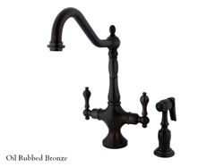 Kingston Brass Heritage Single Post Kitchen Faucet with Spray