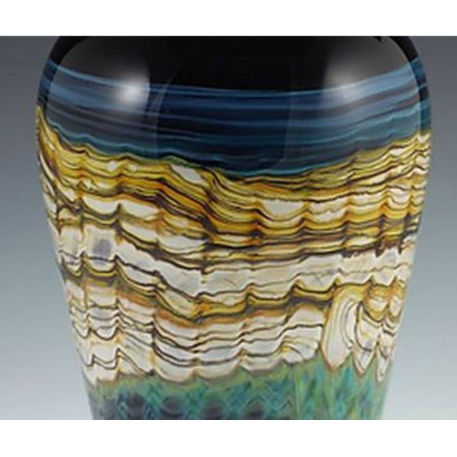 Picture of Blown Glass Flatten Vase | Black Opal