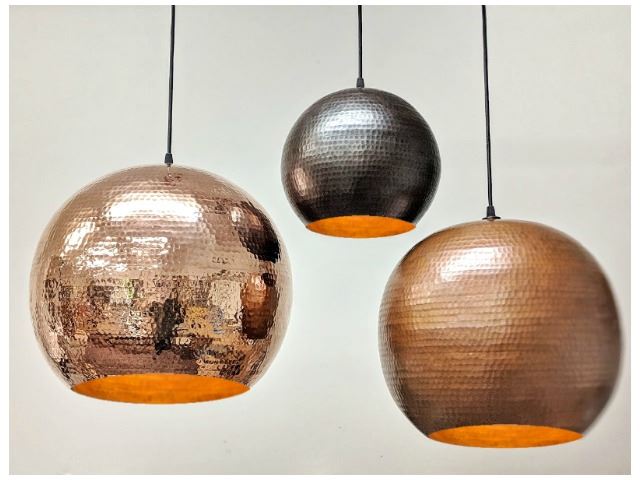 Picture of SoLuna Copper Pendant Chandelier | 3 Globe | Custom