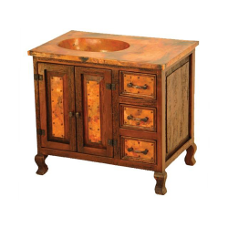 San Miguel Wood and Copper Vanity
