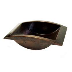 20.5" Curved Trough Copper Bathroom Sink by SoLuna