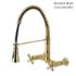 Kingston Brass Wall Mount Faucet GS1247AX - Brushed Brass finish - cross handles