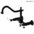 Kingston Brass Bel-Air Wall Mount Bridge Kitchen Faucet KS1240BPL Matte Black Finish