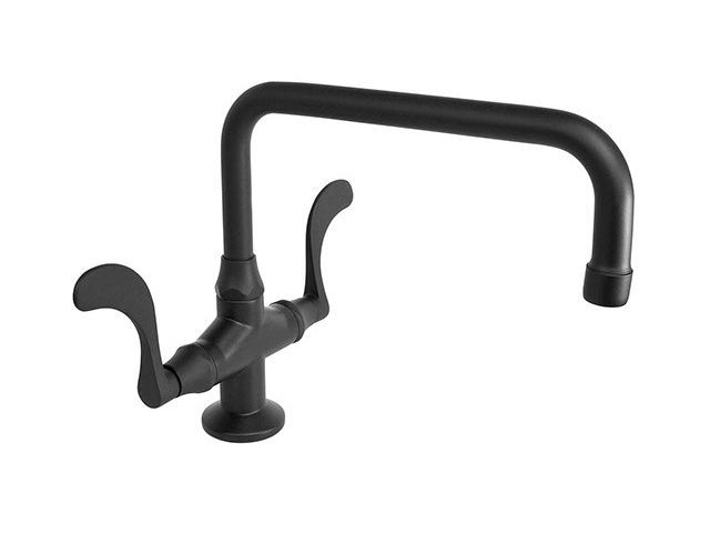Picture of Sonoma Forge | Kitchen Faucet | Wingnut Square Spout with Side Spray | Deck Mount