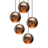 SoLuna Copper Lights | 5 Globe Pendant Chandelier | 10" Polished Copper