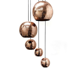 SoLuna Copper Pendant Chandelier | 5 Globe | Polished Copper 2