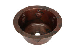 16" or 19"  Round Copper Prep Sink - Grapes by SoLuna