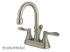 NuFrench KS2618DFL Double-Handle 3-Hole Deck Mount 4-Inch Centerset Bathroom Faucet with Brass Pop-Up, Brushed Nickel