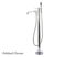 Picture of Kingston Brass Paris Freestanding Tub Filler Faucet with Hand Shower - Porcelain Lever Handle