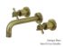 Concord KS8123DX Double-Handle 3-Hole Wall Mount Bathroom Faucet, Antique Brass