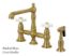 Kingston Brass Kitchen Faucet | English Country | Bridge | Side Spray | Deck Mount