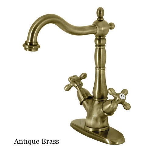Heritage Cross Handle Single Post Vessel Lavatory Faucet  by Kingston Brass