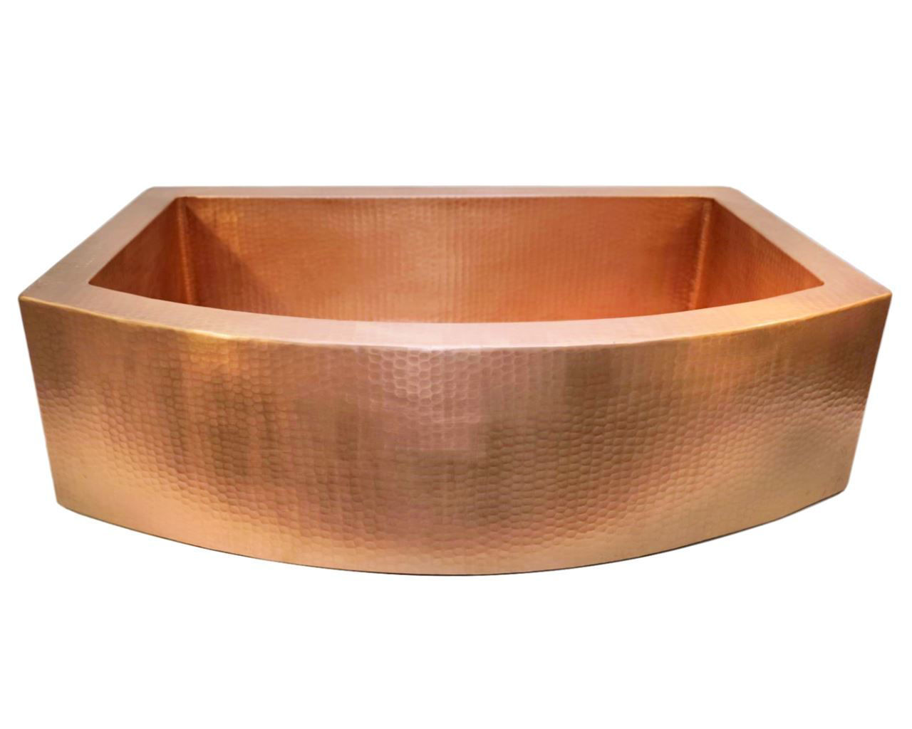 Rounded Front Single Well Copper Farmhouse Sink by SoLuna