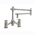 Waterstone Towson 18" Articulated Spout Bridge Kitchen Faucet - Cross Handles