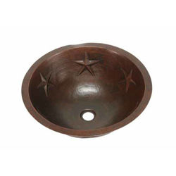 17" Round Copper Bathroom Sink - Texas Star by SoLuna
