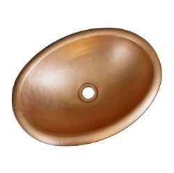 19" Oval Copper Bathroom Sink by SoLuna