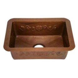 Hand hammered copper kitchen sink