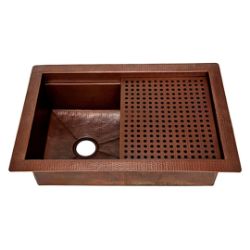 Hand hammered copper kitchen sink