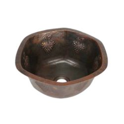 SoLuna Copper Bar Sink | 16" | Hexagon | Grapes